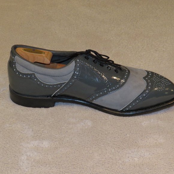 Etonic Tour Classic 7673 Gray on Gray Patent Spectator Golf Shoes 12E NWOB main image 7